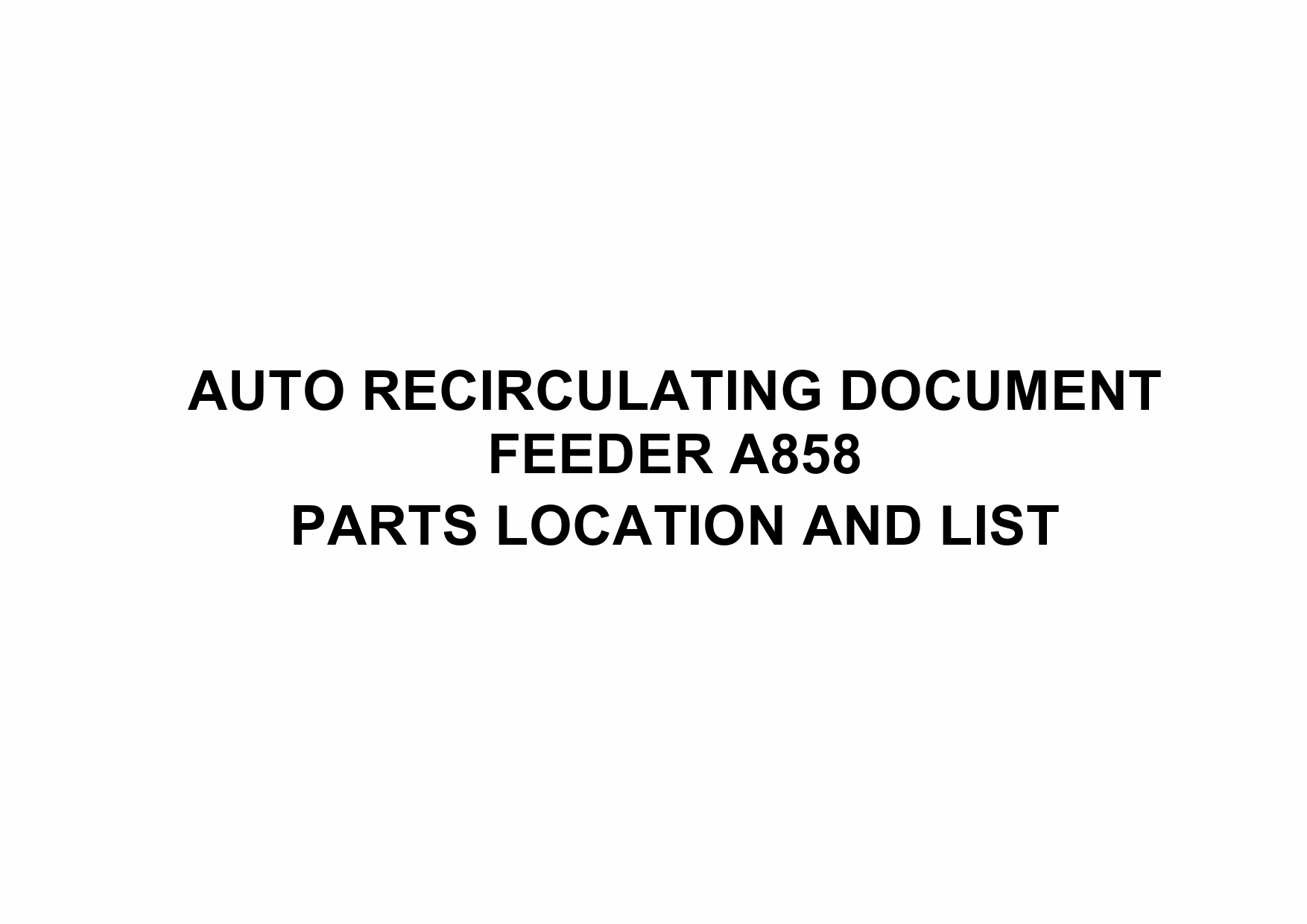 RICOH Options A858 AUTO-RECIRCULATING-DOCUMENT Parts Catalog PDF download-1